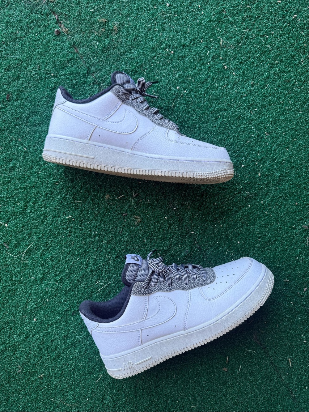 Nike Men’s Air Force White and Gray Low-Top Sneakers
